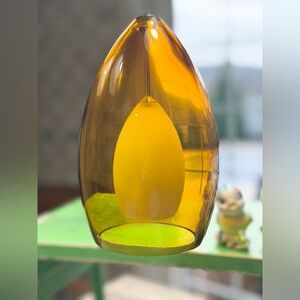 Authentic Murano Glass Pendant Light. Italy | Certificate Included | Amber| EUC